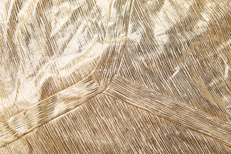 Kliou Sexy Glänzendes Gold-Minikleid für Damen, Neckholder, Tiefer Ausschnitt, Rückenfrei, Ärmellos, Figurbetont, Pfirsichfarben, Hüftbetont, Nachtclub-Party-Mode, Bodycon – Detail 8
