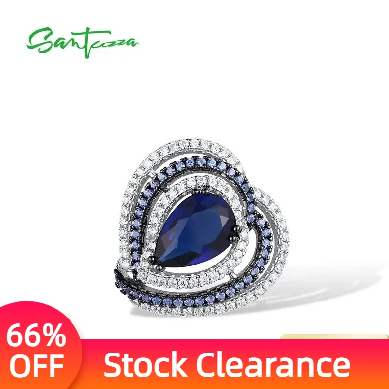 

Женский кулон SANTUZZA, из серебра пробы с сияющими синими камнями и белым кубическим цирконием, роскошные подарки, Изящные Ювелирные украшения