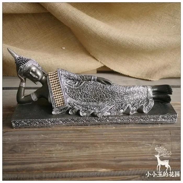 

Tranquil Meditation Reclining Buddha Statue Ornaments of Thailand Southeast Asia Hotel Buddhist Collection Crafts