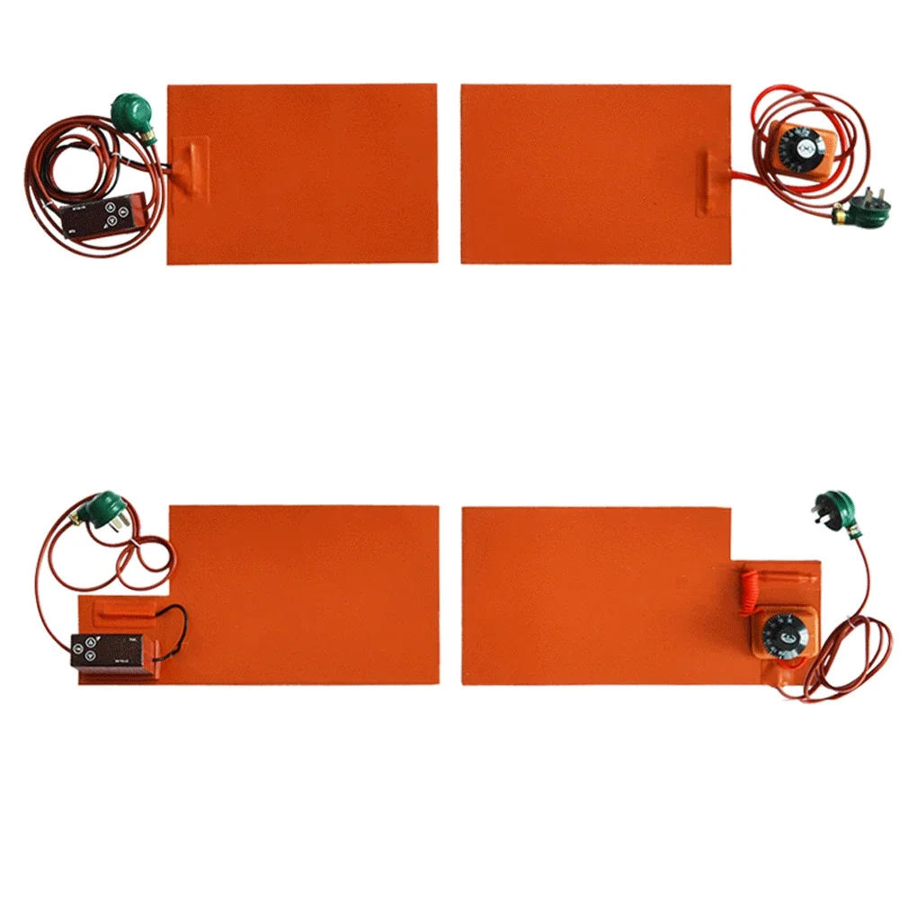 Almofada de Aquecimento de Silicone com Controle de Temperatura 220v Tapete de Calor de Borracha Quadrado Placa de Cama Aquecida Flexível à Prova Dágua Impressora 3d