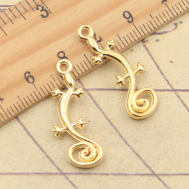 20pcs Charms Gecko House Lizard 29x11mm Tibetan Bronze Silver Color Pendants Antique Jewelry Making DIY Handmade Craft