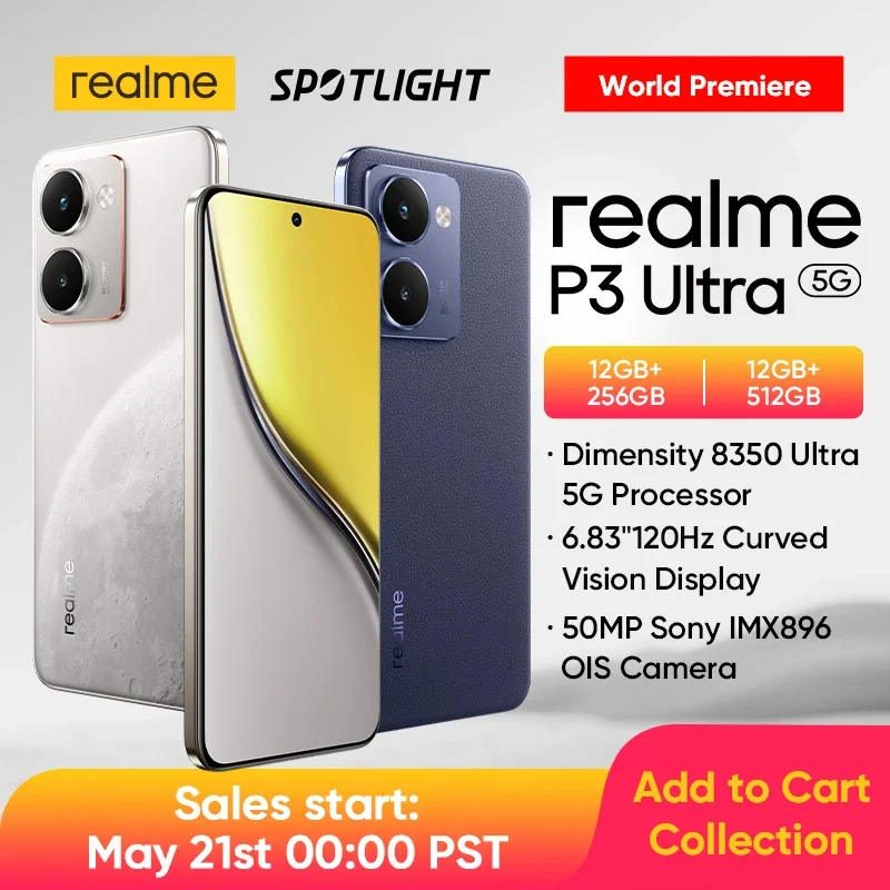 [Version russe] realme P3 Ultra 5G Smartphone dimension 8350 Ultra 5G Chipset Sony 50MP OIS caméra 6000mAh batterie 80W Charge