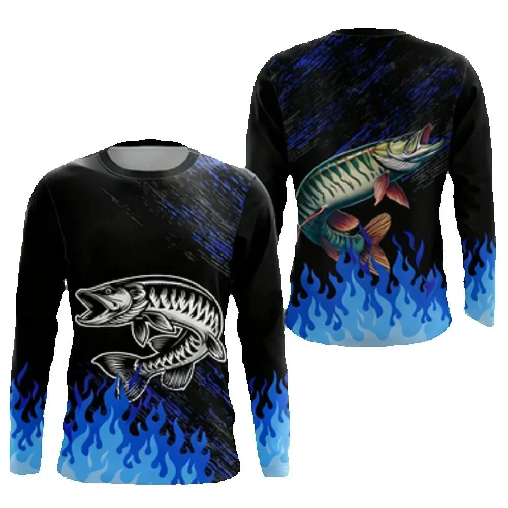 Mens Fishing Shirt Long Sleeve UPF Sun Protection Quick Dry Lightweight Breathable Outdoor Hiking Hunting Camo Rash Guard Jersey view 2