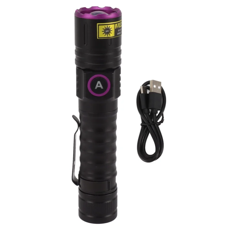 365nm Black Light UV Flashlight Handheld LED Blacklight Flashlight For Pet Urine Stains Rocks Money Resin Curing