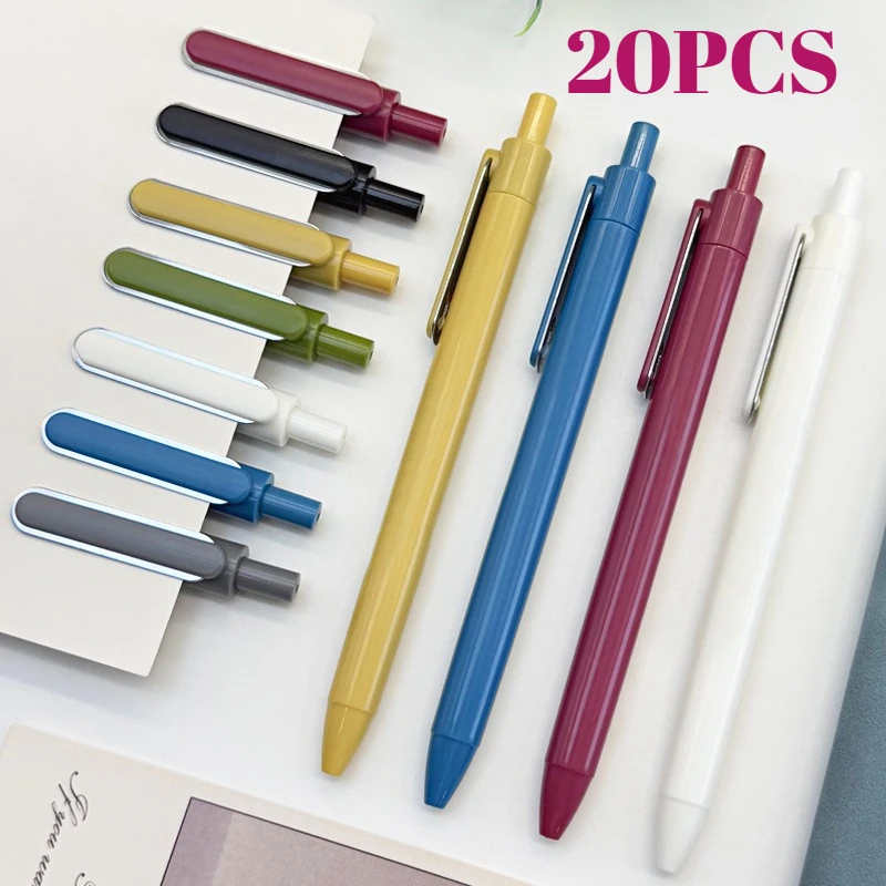 

20 шт. круглые выдвижные шариковые ручки с металлической краской, обеспечивающие плавное письмо, идеально подходят для офисов, школ, дневников