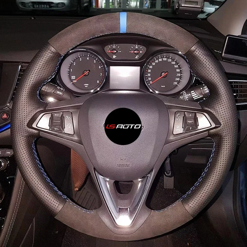 Alcantara Hand Stitched Steering Wheel Cover for Opel Astra K Corsa E Crossland X Grandland X Insignia CT B Karl Zafira Ls Auto