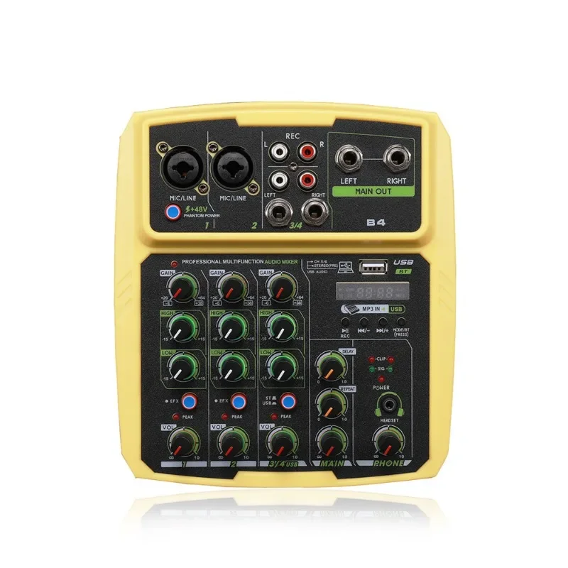 4/6-Channel Small Mixer with Reverb USB Bluetooth Audio Processor Arranger Live Recording