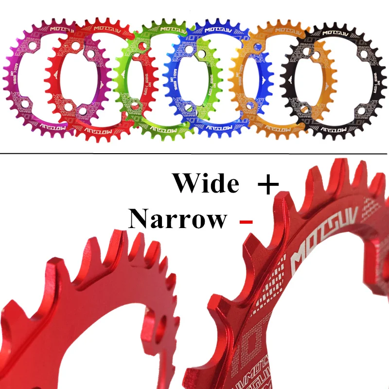 Oval Chainring Narrow Wide 104BCD MTB Bicycle 32T/34T/36T/38T Chain Wheel Round Crank Disc Bike Parts Plate Super Light Cycling