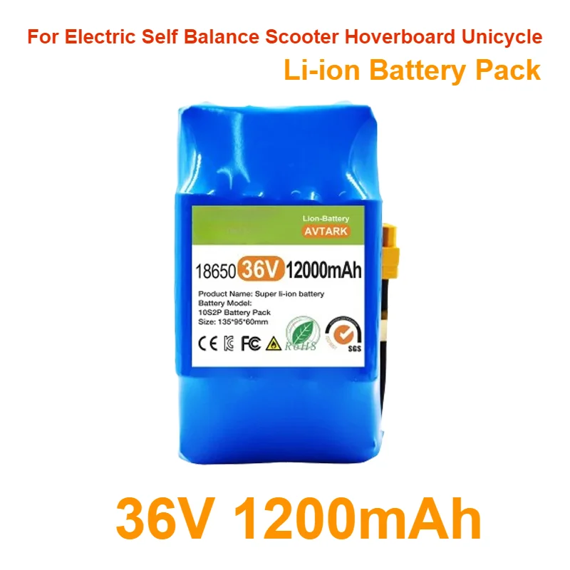 

For Electric Self Balance Scooter Hoverboard Unicycle 36V 12A Battery Hoverboard Rechargeable Li-ion Battery Pack Li-ion Cell