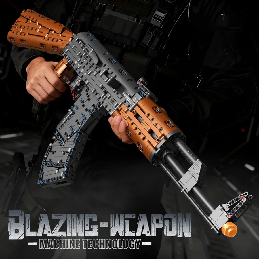 

1000PCS block, large black ak47 gun, technical component gun block, Christmas gift