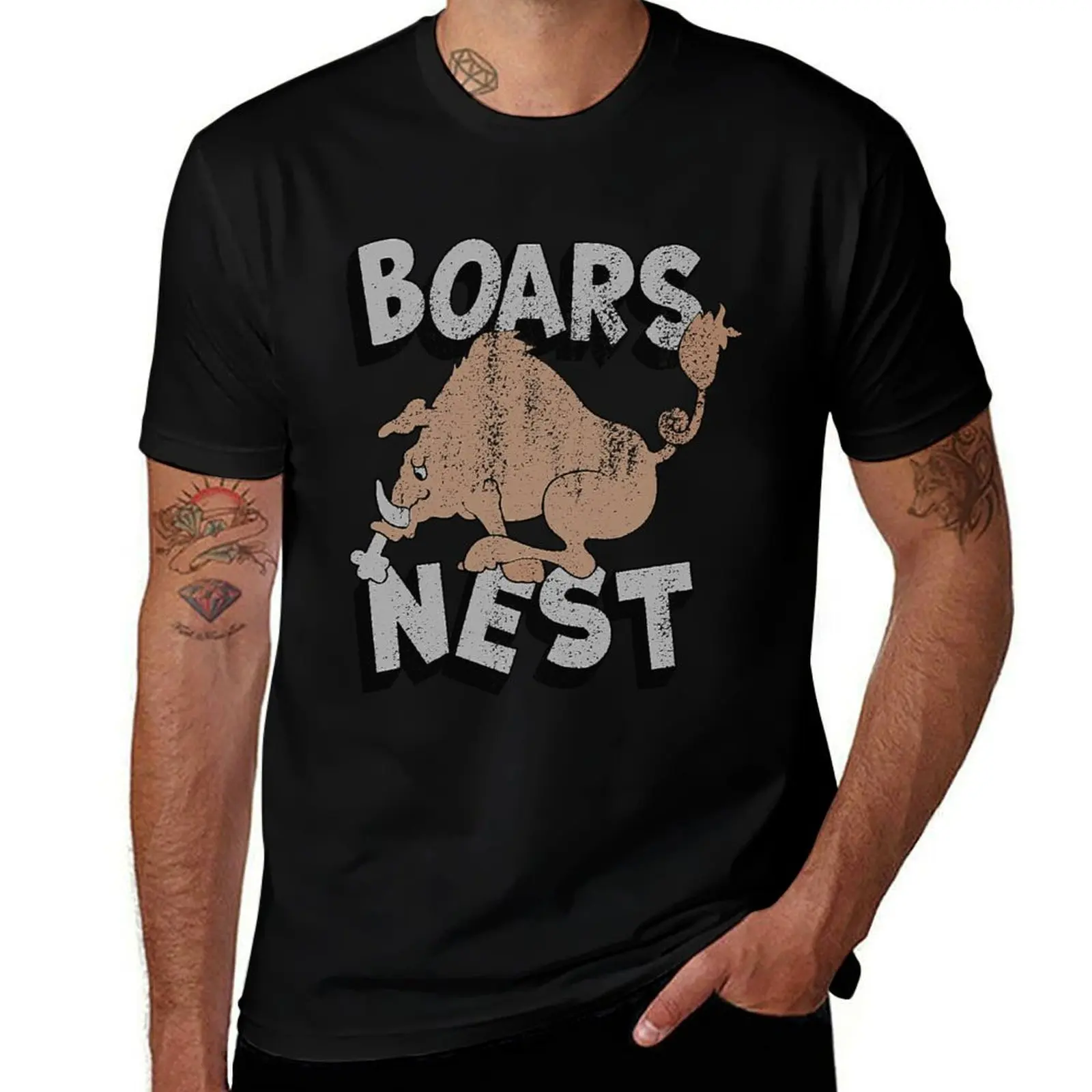 Reward Boars Nest Gift For Halloween T-Shirt Non-Shrink Basic Cotton T-Shirt