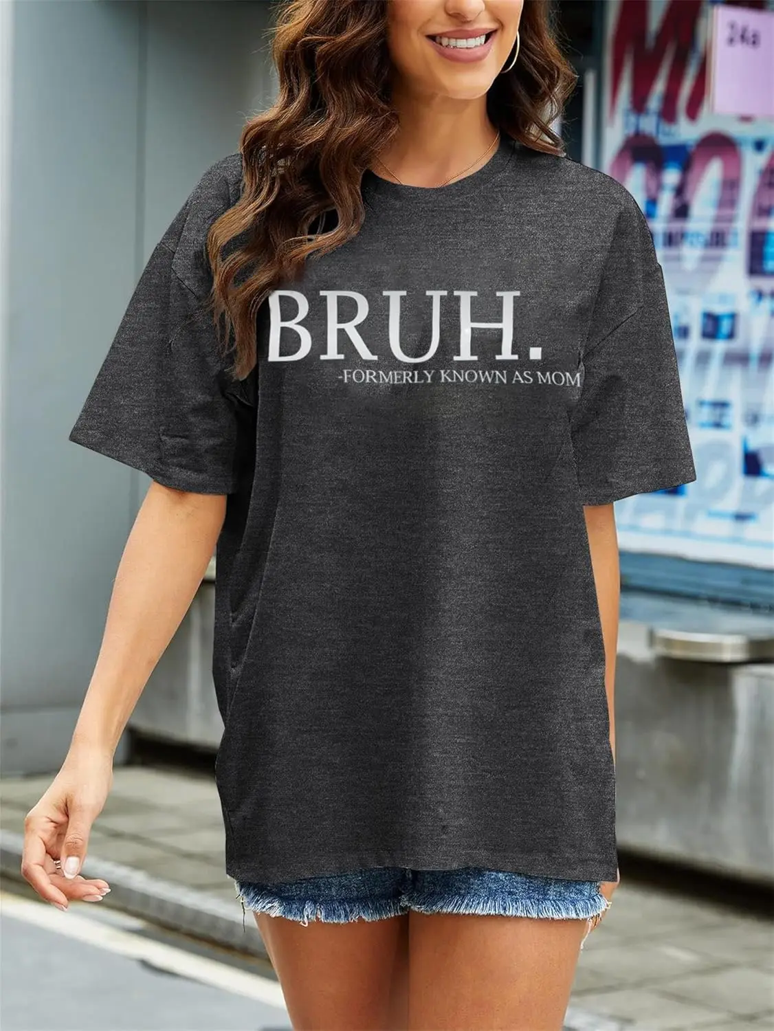 Mom Shirts for Women Bruh Formerly Known as Mom Short Sleeve T Shirt Shirt Funny Mama Tee Top