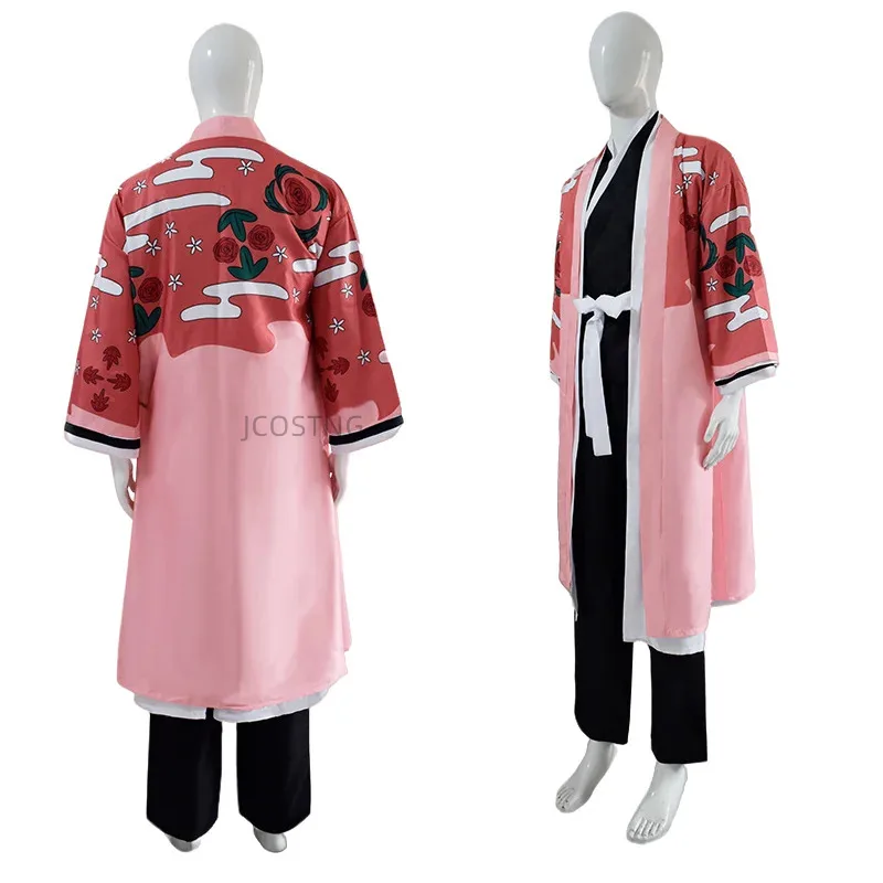 Neue Anime BLEACH Kyoraku Shunsui Full Set Kimono Unisex Erwachsene Kinder Halloween Party Cosplay Kostüm Bühne Leistung Uniform