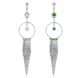 Claw chain tassel Belly button ring Retail navel ring fashion woman jewelry belly bar 14G 316L surgical steel bar