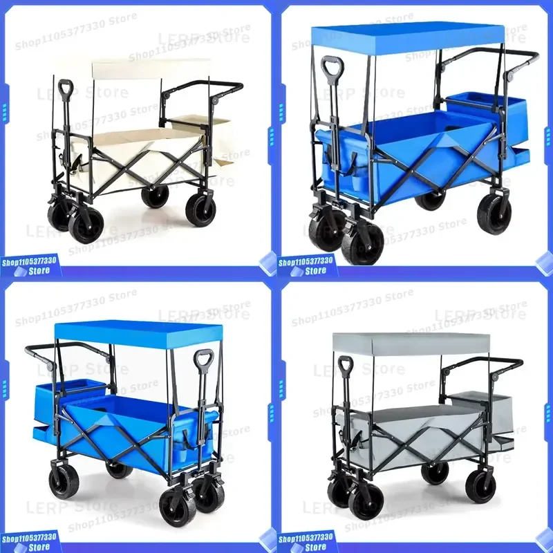 8 Inch Foldable Aluminum Oxford Cloth Outdoor Camper Tent Portable Waterproof Full Function Camping Trailer Portable Aluminum
