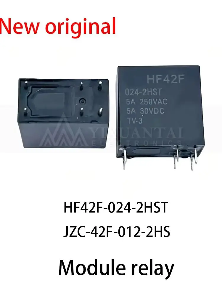 10Pcs HF42F-024-2HST JZC-42F-012-2HS 5A 6-pin relay