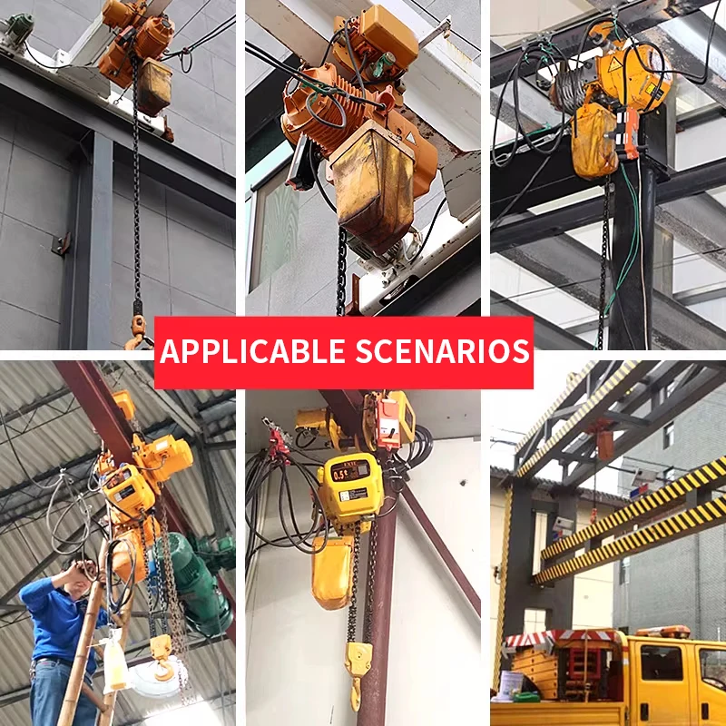 1-Ton Electric Wire Rope Hoist Crane with Trolley Electric Chain Hoist Garage Ceiling Mounted Winch Low-Headroom Typ(Customized)