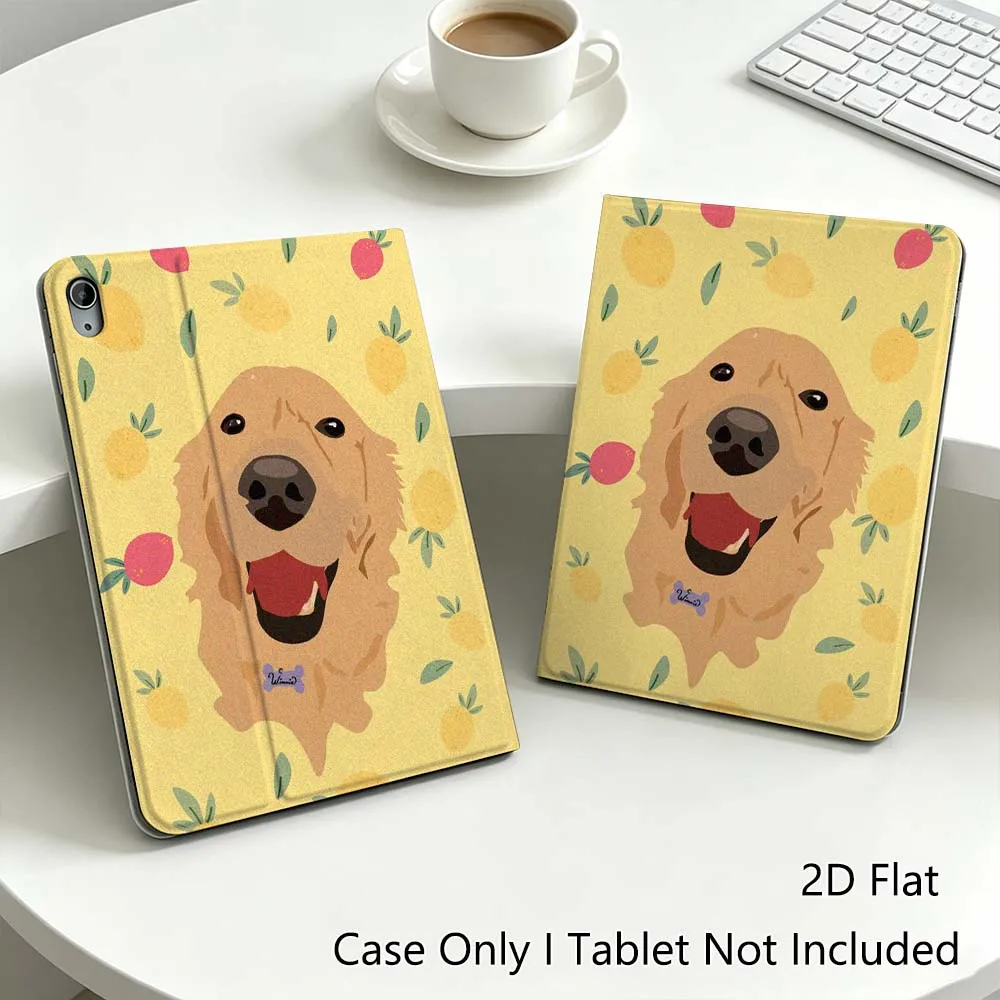 

Yellow Duck Dog Tennis Ball Gift For iPad Pro Air Mini 2 3 4 5 6 7 6th 7th 10th 11th 10.2 9.7 10.5 11 Foldable Tablet Case