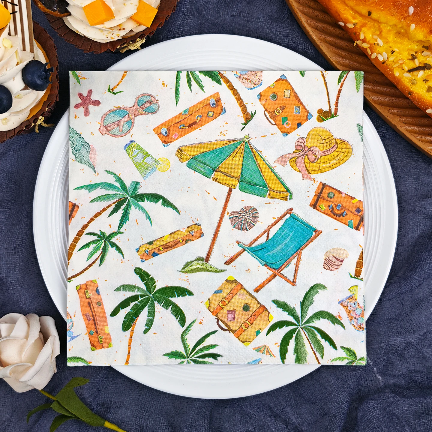 20/50pcs 33*33cm 2ply Island Holiday Paper Napkins Suitable for themed parties,Party napkins designed for lively gatherings