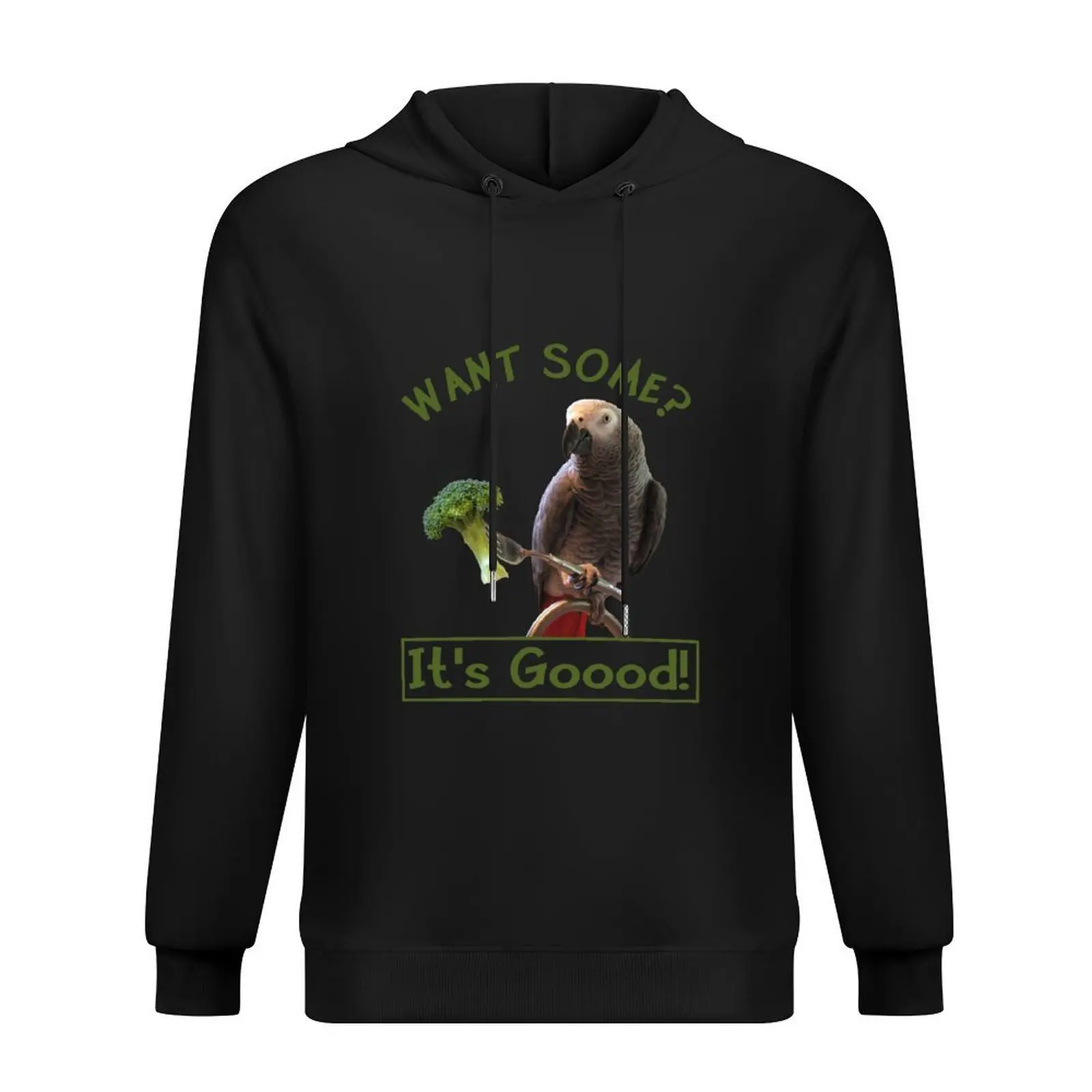 

African Grey Parrot Broccoli design Hoodie autumn new products korean clothes hooded shirt hoodies for men