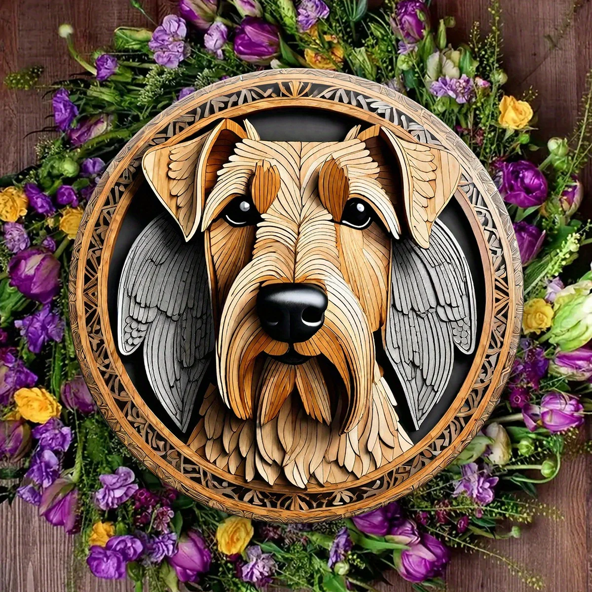 Aluminum Sign Cute Dog Metal Suitable For Home Cafe Bedroom Bar Living Room Wall Decor Round Fashion Art Aesthetic Holiday Gift