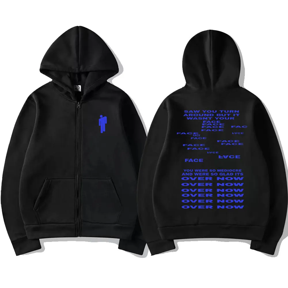 Sudadera con capucha con cremallera Hit Me Hard and Soft Saw You Turn Around But It Wasn't Your Face, para hombre y mujer, estilo pop, con cremallera, chaqueta, abrigo