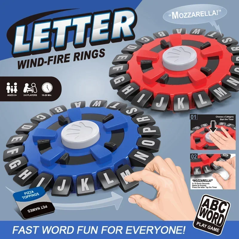 New Basta Spanish word game Fast-paced family board game with quick thinking letters according to Tapple game version en espanol