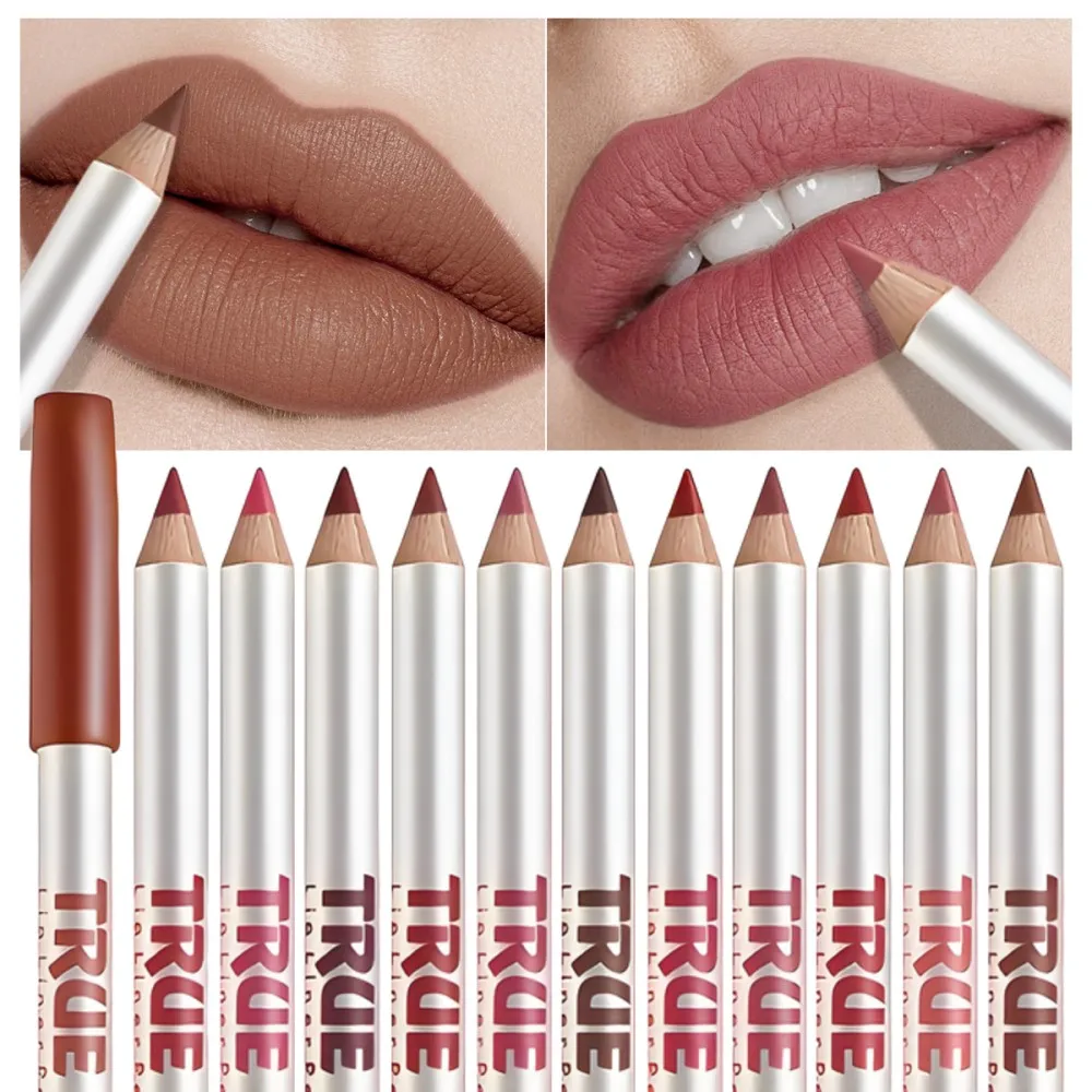 12 cores à prova dwaterproof água fosco lipliner lápis vermelho contorno matiz batom de longa duração copo antiaderente hidratante lábios maquiagem