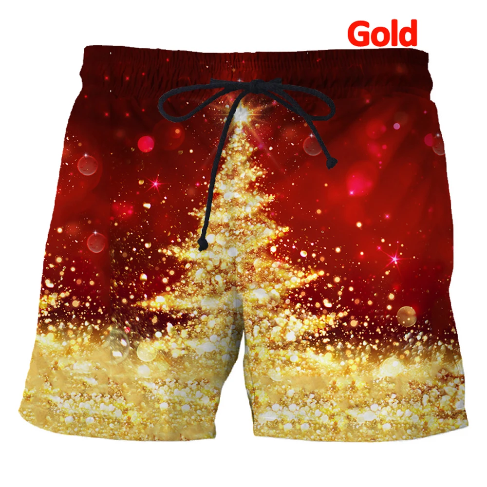 Men\'s Casual Christmas Shorts Summer Loose Siwmwear Shorts funny Swimming trunks