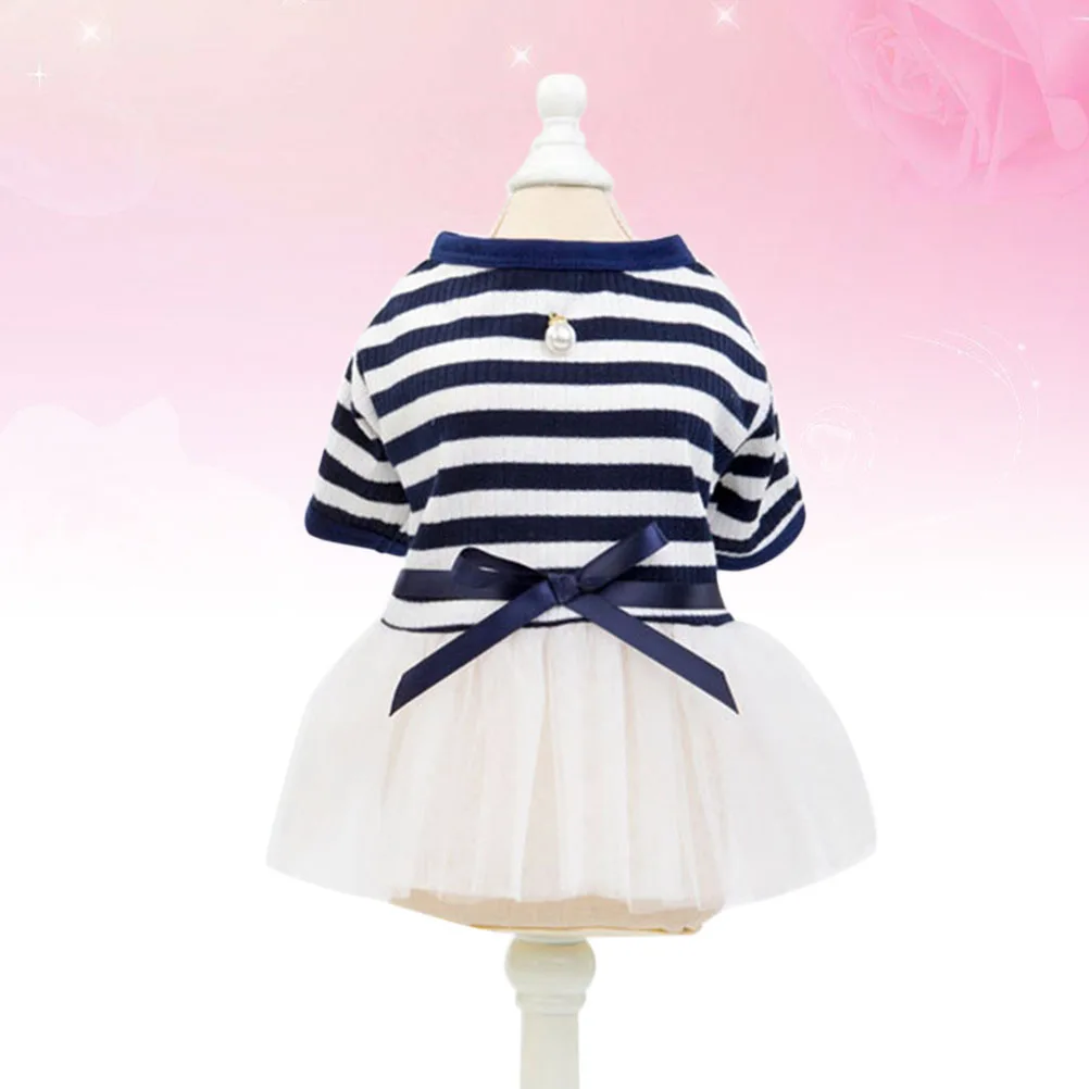 

Lovely Fashion Stripe Dog Skirt Cotton Clothes Cute Pet Dress for Walking Jogging Outdoor Activities