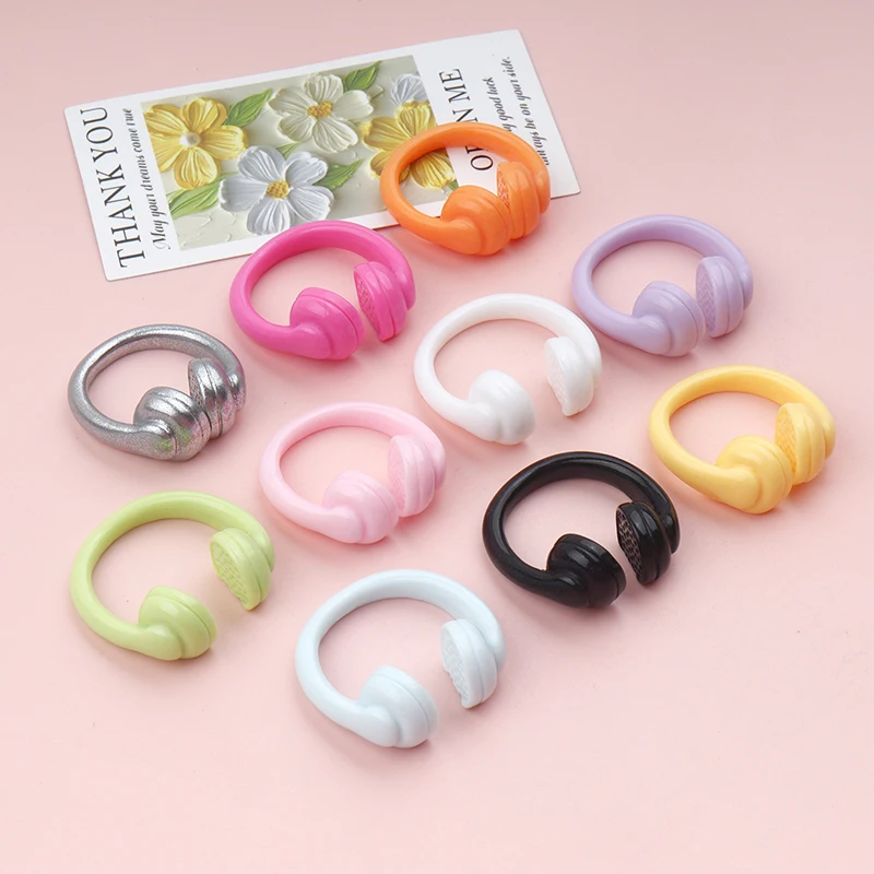 10/100pcs Kawaii Resin Miniatures Earphone Dollhouse Flatback Cabochon DIY Hairpin Keychain Scrapbooking Accessories