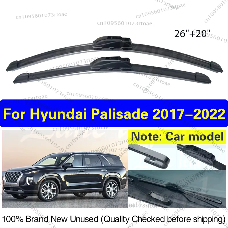 

Car Front Wiper Blades For Hyundai Palisade 2017 2018 2019 2020 2021 2022 Windscreen Windshield Rain Brush 26"+20" Accessories
