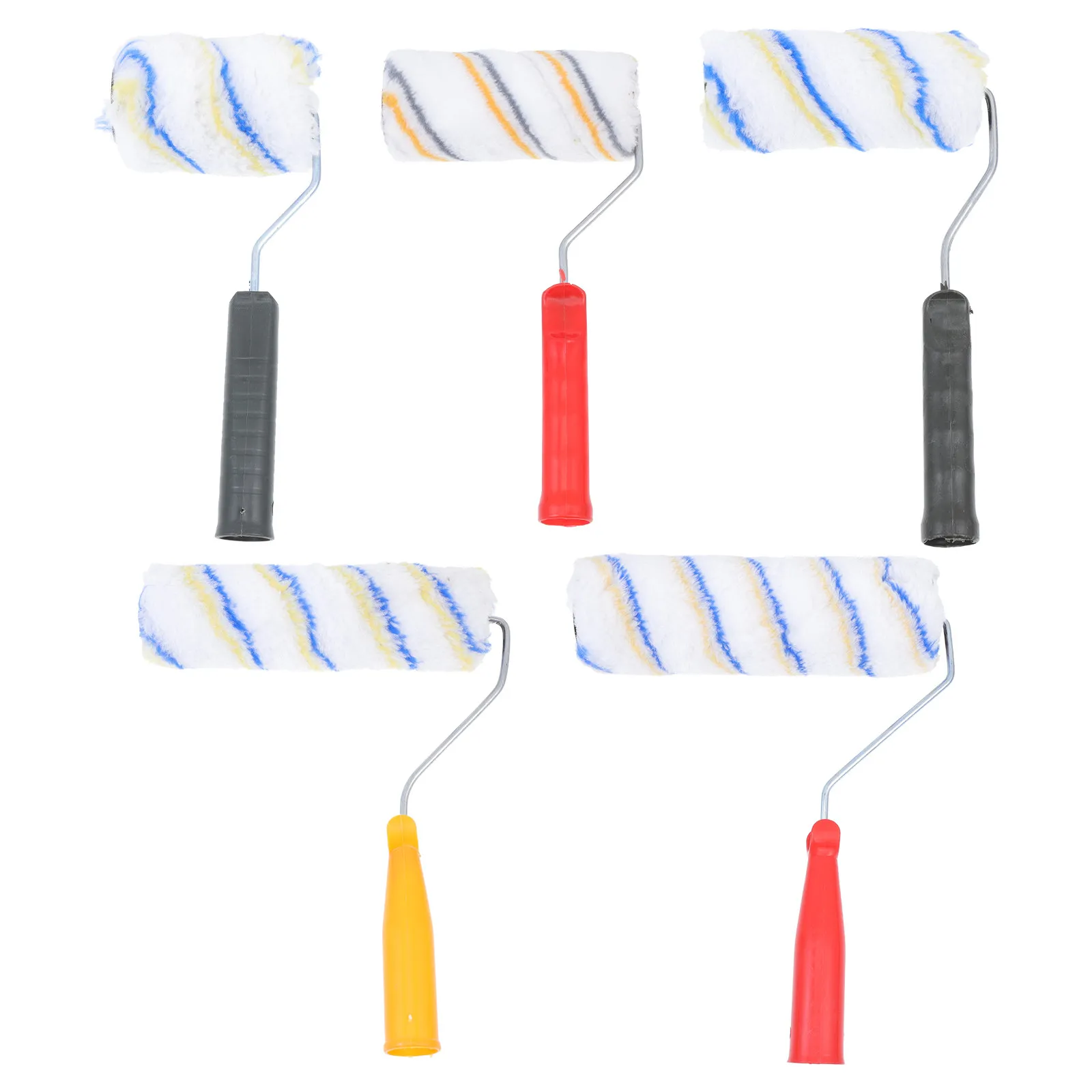 5Pcs Compact Fiber Roller Brush Set Corner Repair Painting Roller for Drawing Stamping Printmaking Art Craft DIY Home