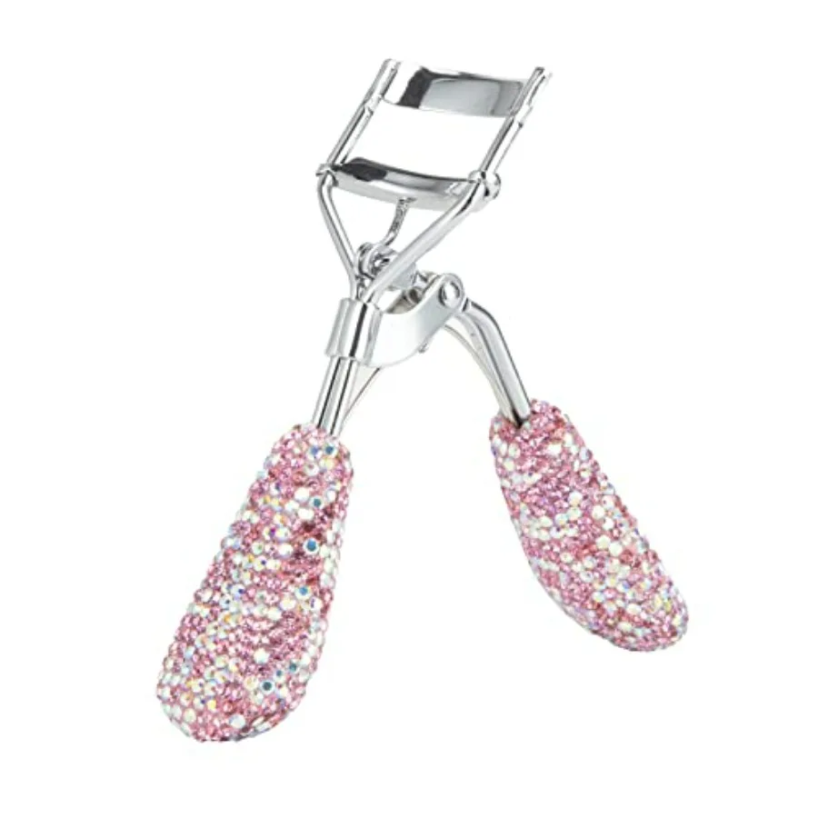 

Bling Rhinestone Eyelash Curlers Stainless Steel Natural and Long Lasting Eyelash Fit for All Eye Shape Curved Lash Curler