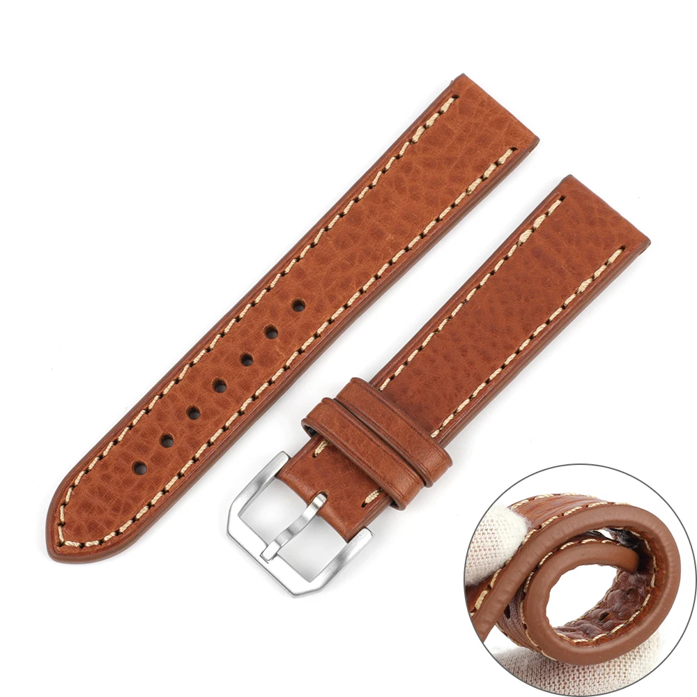 

Leather Watchbands Bracelet Women Men Watch Strap Handmade Wrist Band Quick Release Replacement Watch Straps Brown 20mm 22mm