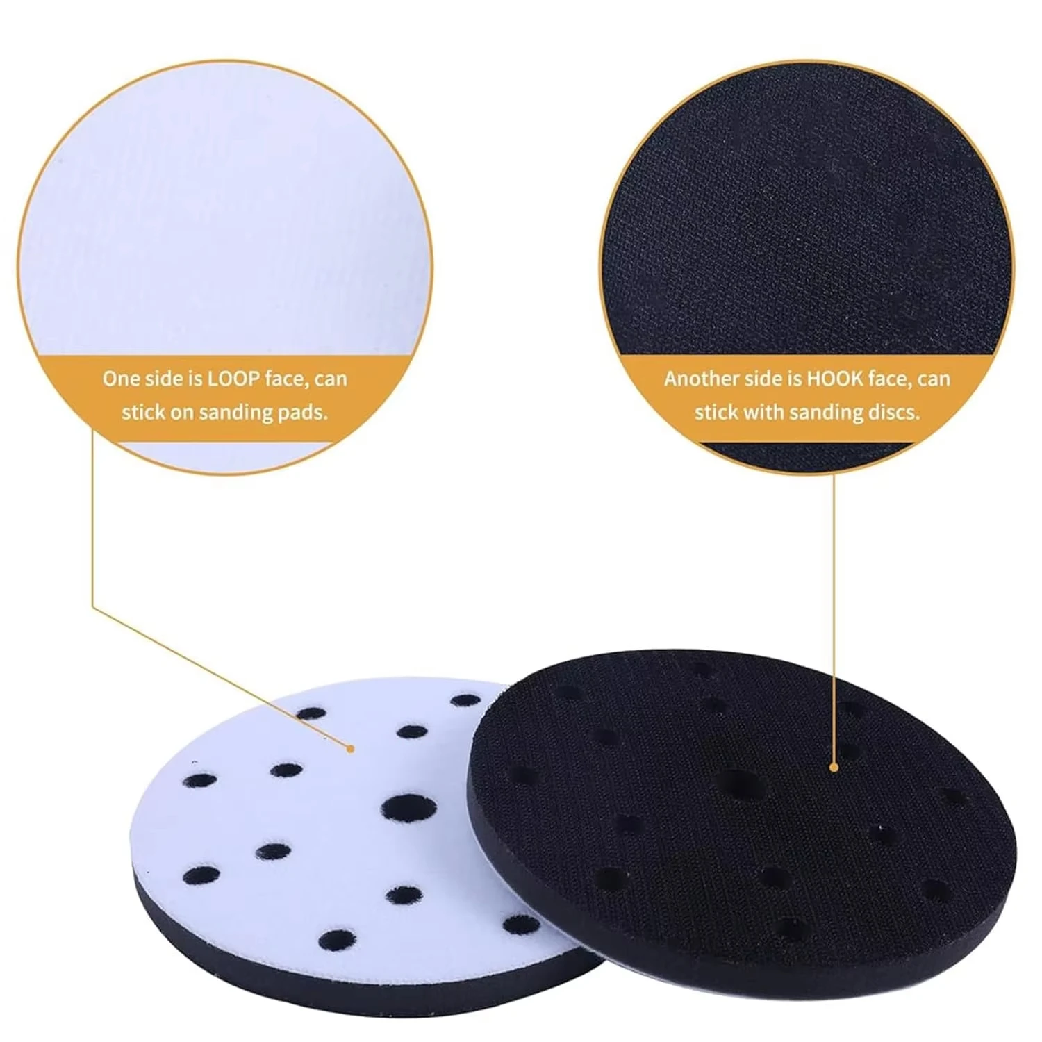 15 Holes Soft Sponge Interface Pad 6 Inch 150mm Sanding Pads Backing Disc Hook & Loop Sanding Discs For Polisher