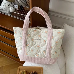 Doces florais bolsas Bento para mulheres, bolsas patchwork para senhoras, bolsas de ombro, bolsa compradora de armazenamento feminino, bolsa flor retro