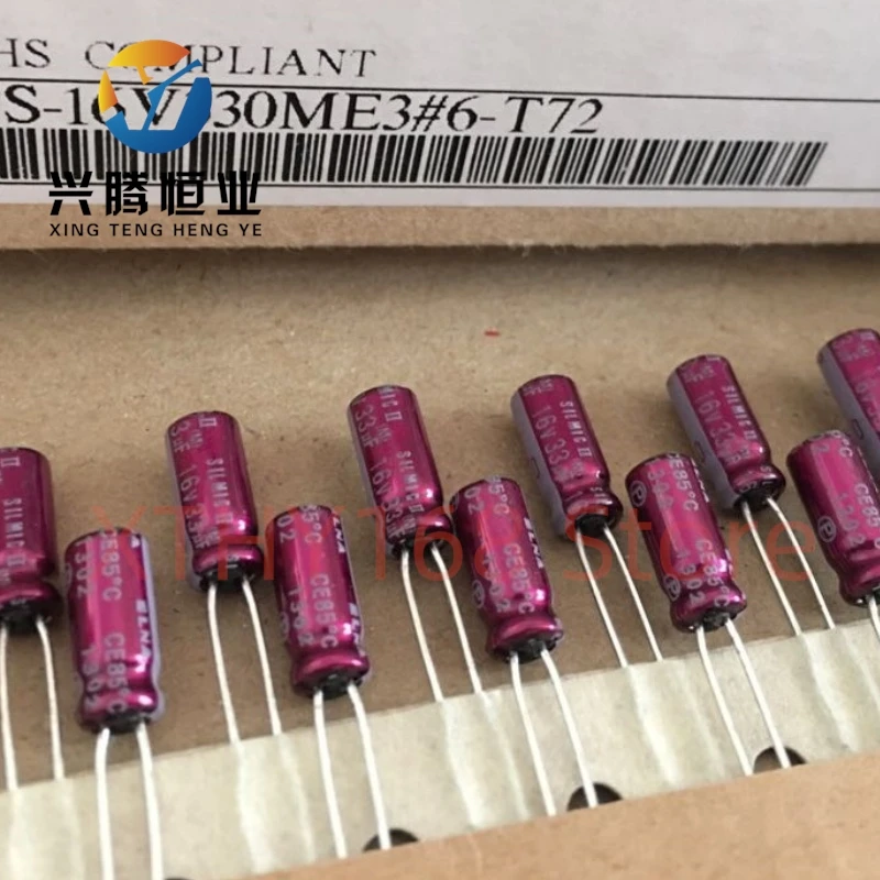 10 peças 33uf 16v capacitor 16v 33uf 5x11 silmic ii pino de cobre rfs robe vermelho
