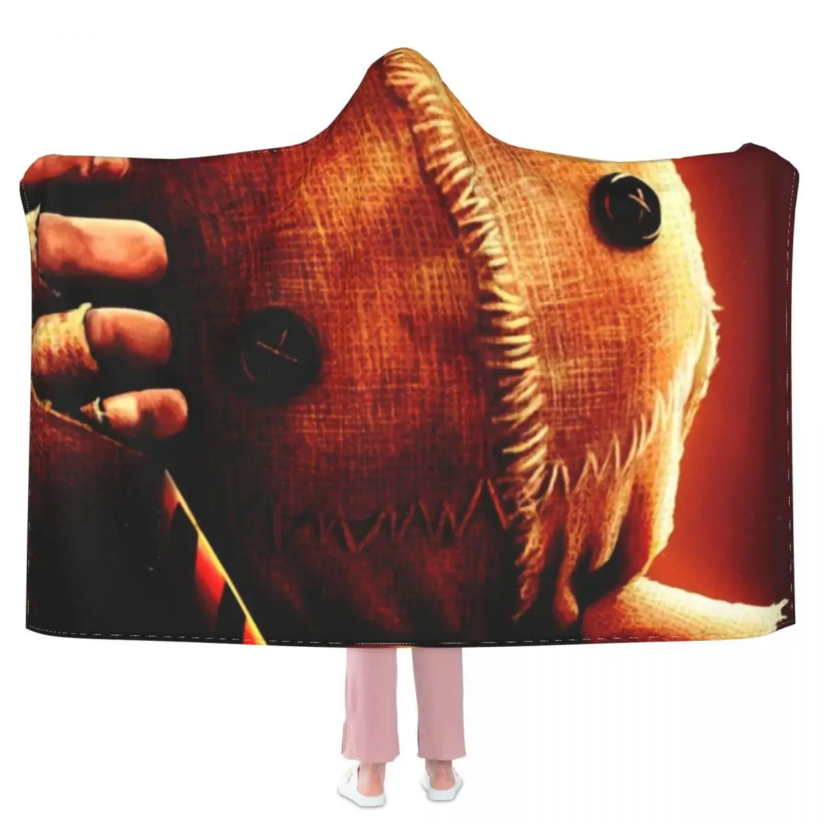 

Samhain Halloween Blanket Trick or Treat Fashion Cozy Hooded Bedspread Fleece Chair Soft Blanket