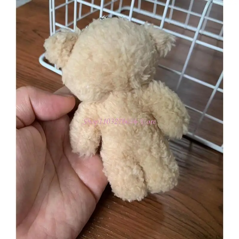 

R6FD Mini Bear Pendant Plush Toy Bear Doll Keyring Backpack Hanging Decors Child Gift