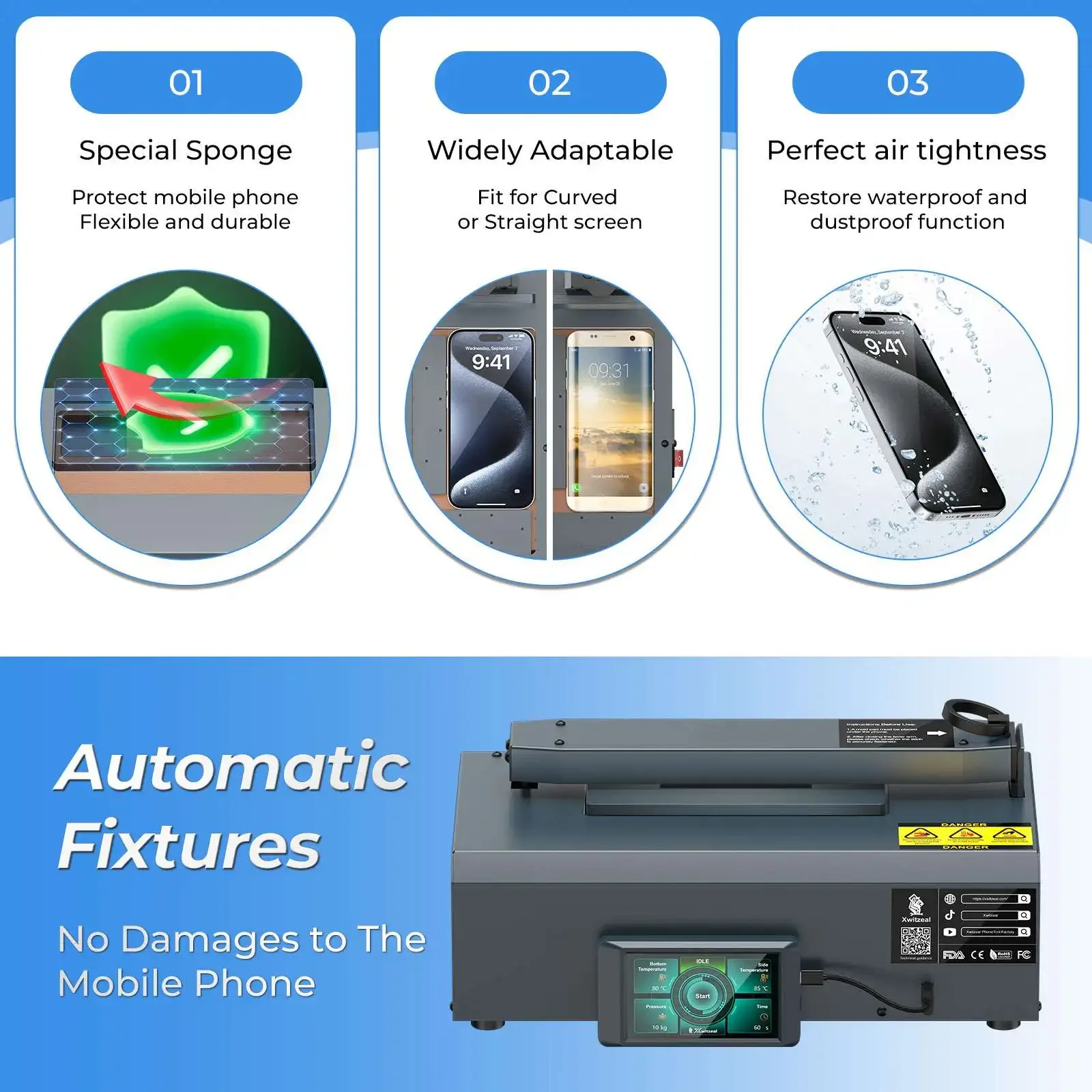 BY1 Phone Repair Pressure Clamp, Mobile Screen Back Glass  Holding Fixed Machine