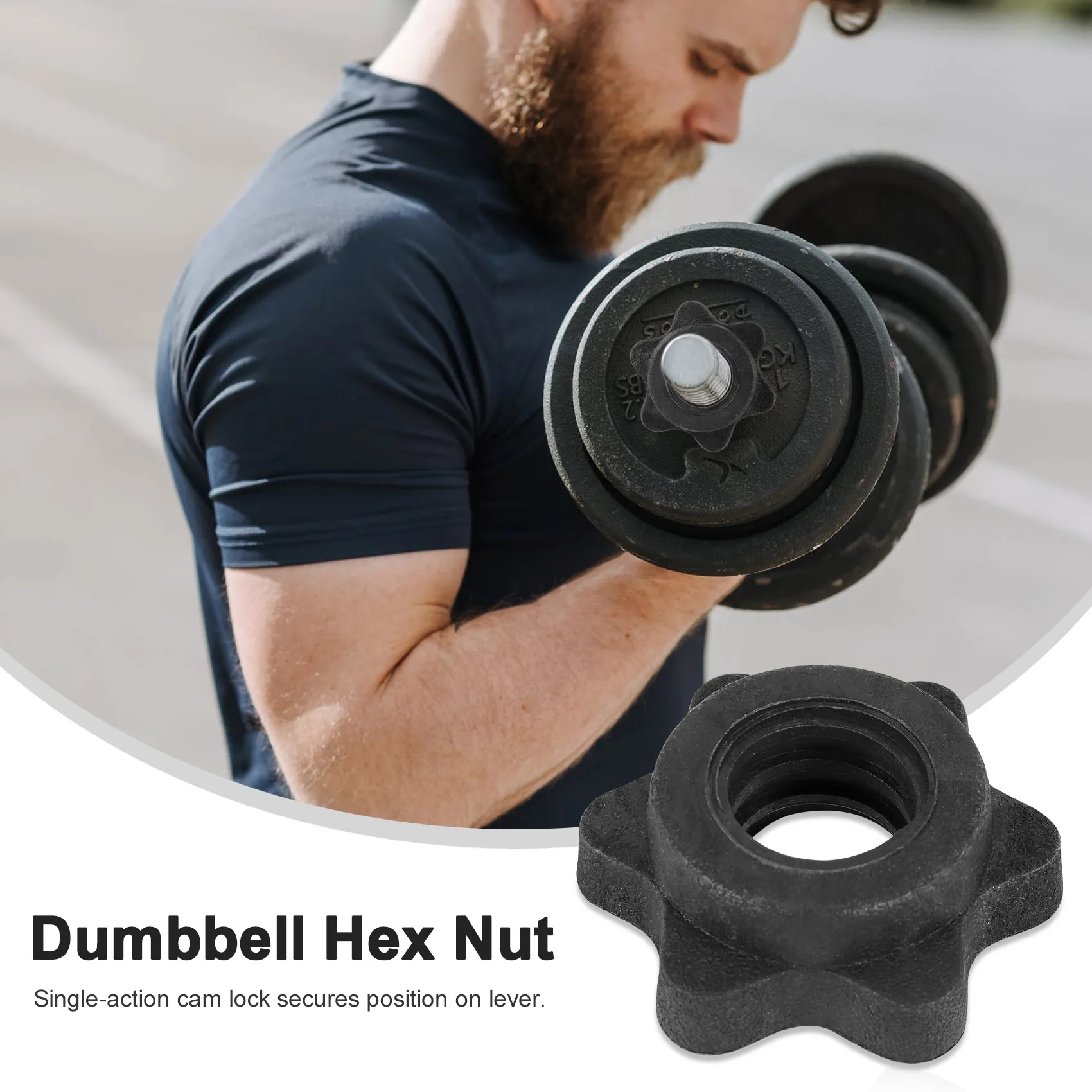 1 Pairs Dumbbell Hex Nut,Dumbbell Rod Nut,Spinlock Collars for Barbells Bars Training Sports