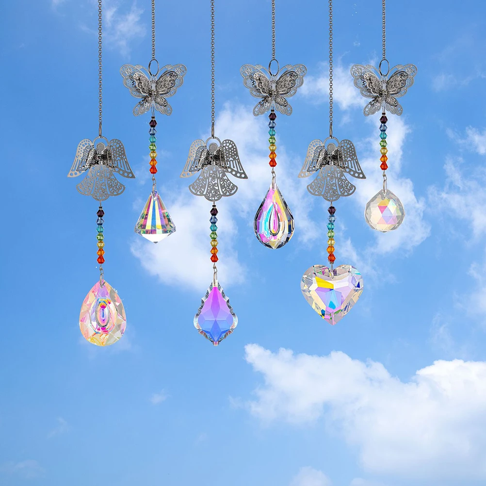 

6Pcs Crystal Hanging Ornament Sun Catcher Prisms for Windows Beautiful Home Decor Crystal Sun Catchers Indoor Window