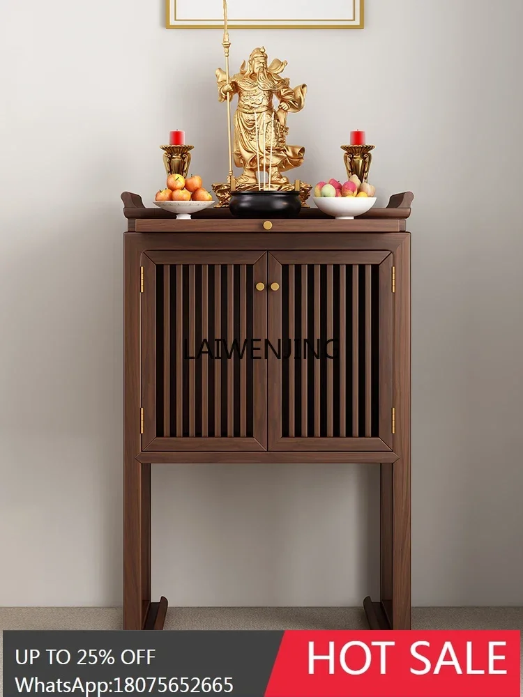 SGF modern black walnut offering table incense case household Guan Gong statue offering table