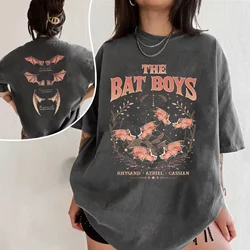 The Bat Boys Shirt Cotton Shirt Loose Fantasy Apparel Y2K Top A Court of Thorns and Roses Dark College Tee