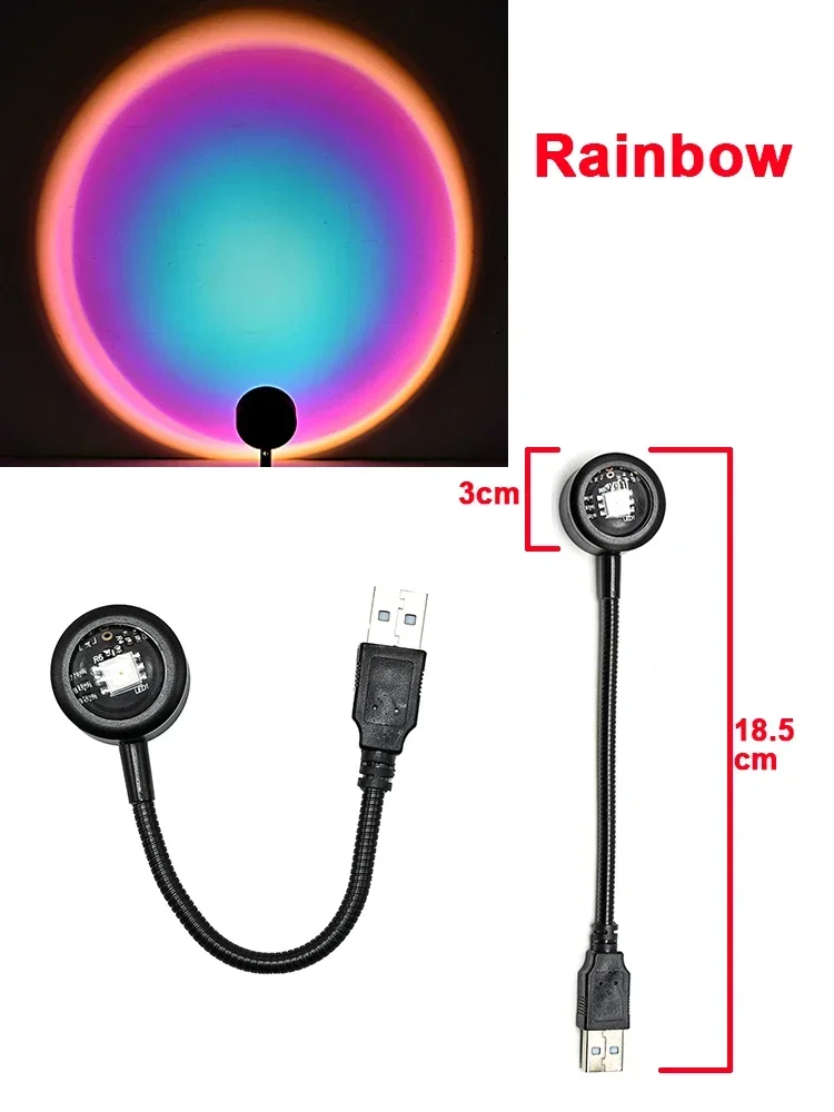USB Sonnenuntergang Lampe Sonnenuntergang Projektor Stimmung Licht Wohnzimmer Schlafzimmer Nachtlicht Indoor Decor Bar Atmosphäre Fotografie Hintergrund