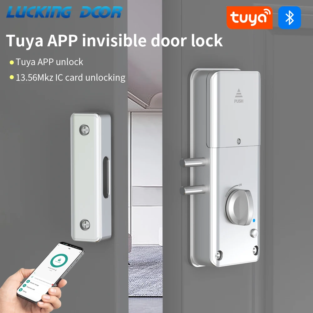 

Tuya Bluetooth Smart Door Lock Phone Remote Unlock Magnetic RFID Card Password Temporary Password M1 Gateway Wifi Connection