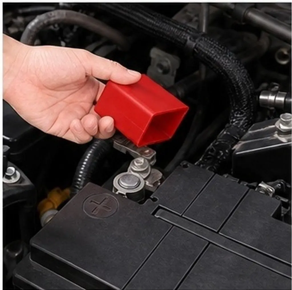 6Pcs Battery Terminal Insulation Covers Auto Rubber Positive Negative Terminal Protectors Car Truck Motorcycle Black Red