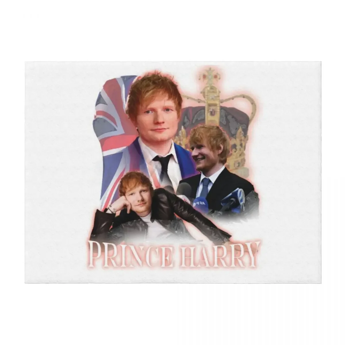 

Prince Harry Parody T-shirt Vintage collage Throw Blanket Custom Hairys cosplay anime Polar Blankets