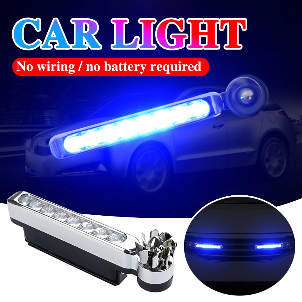 2pcs Car LED DayTime Running Lights Wind Powered Creative Auto Lighting Fan Lamp Automobile Day Time Headlight